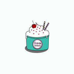 Ice cream on white background