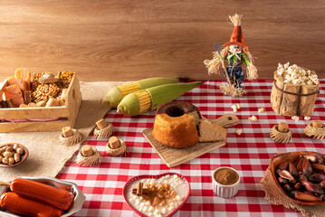 Table of brazilian festa junina. .