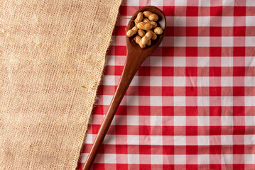 Table of brazilian festa junina. Peanut