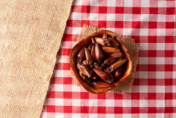 Table of brazilian festa junina. Pinhão