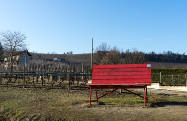 Big bench in La Morra, Piedmont - Italy
