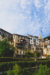 Fototapeta na wymiar View of the Rocchetta Nervina Sitano village within the Liguria Region - Italy