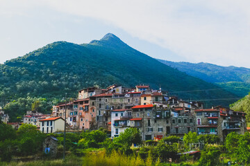 Fototapeta na wymiar Cityscape of Rocchetta Nervina, Liguria - Italy