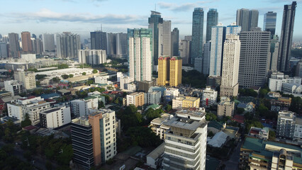 Naklejka premium Manila Philippines urban skyline aerial