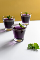 berry jelly in a glass with mint