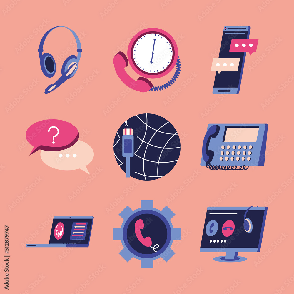 Sticker icons call center