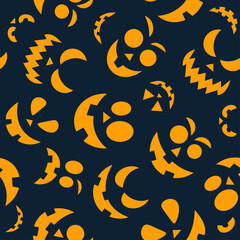 Creepy faces seamless background. Vector illustration