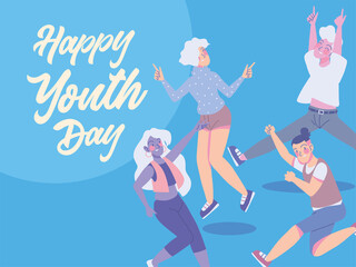 happy youth day people celebration