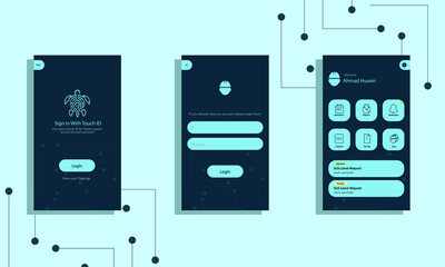 Use Interface UI design mobile app attendance app template sample 
