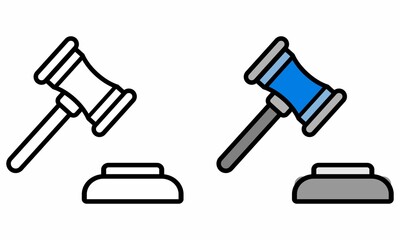 Illustration Vector Graphic of Auction, gavel, judge Icon
