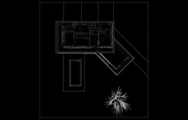 house architecture design 3d illustration