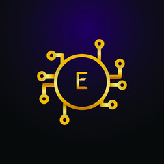 Obraz premium Premium luxury Vector elegant gold and font Letter E Template for company logo with monogram element 3d Design