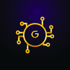 Fototapeta premium Premium luxury Vector elegant gold and font Letter G Template for company logo with monogram element 3d Design