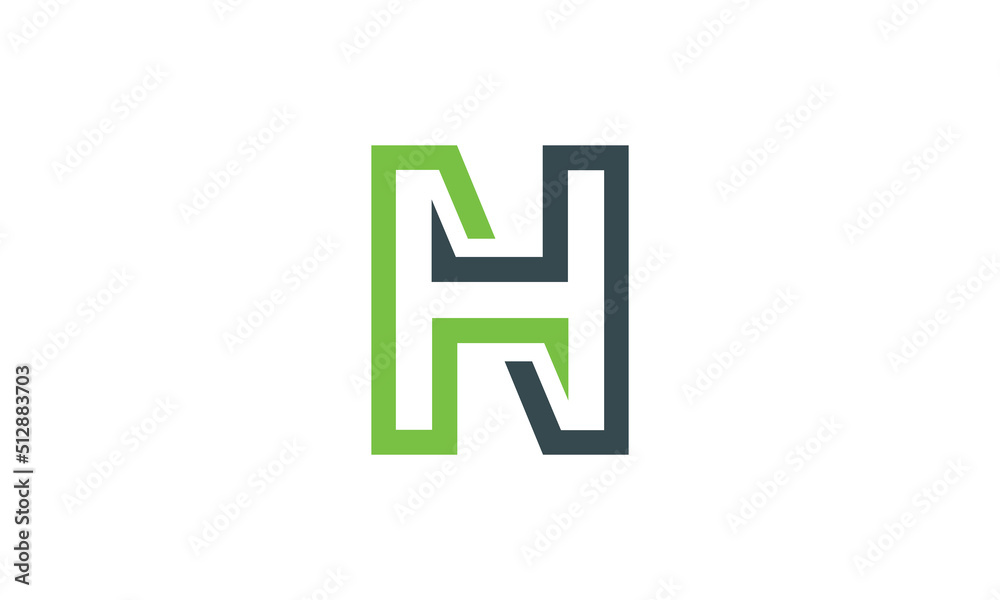 Fototapete NH Logo. NH High quality and professional looking Brand logo design template. The main feature of this logo is its simplicity and cleanness. Easy to customize and edit.