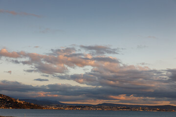 Trieste Bay Landscape and Skyline Copy Space Background