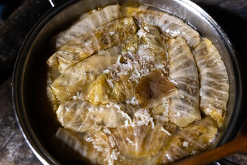 Sarma Rolls a Traditional Cabbage Leaf Rolls with Meat and Rice