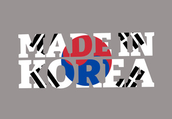 made in korea text with south korea flag