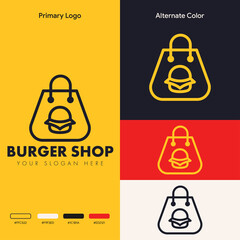 simple minimalist burger shop logo design