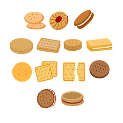 Set of Flat Biscuit Illustration