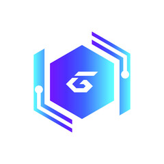 Creative Letter G logo design with point or dot symbol
