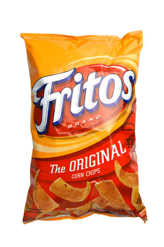 IRVINE, CALIFORNIA - 23 JUN 2022: A 9.25 ounce bag of Fritos, the original corn chip.