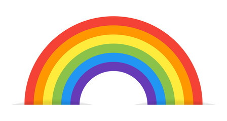 Rainbow icon vector illustration with flat color isolated on white background.