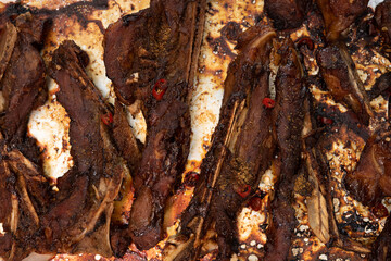 fresh baked home-made pork ribs