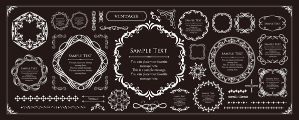 オシャレなフレーム。デザインテンプレート。ゴージャスな額のセット。