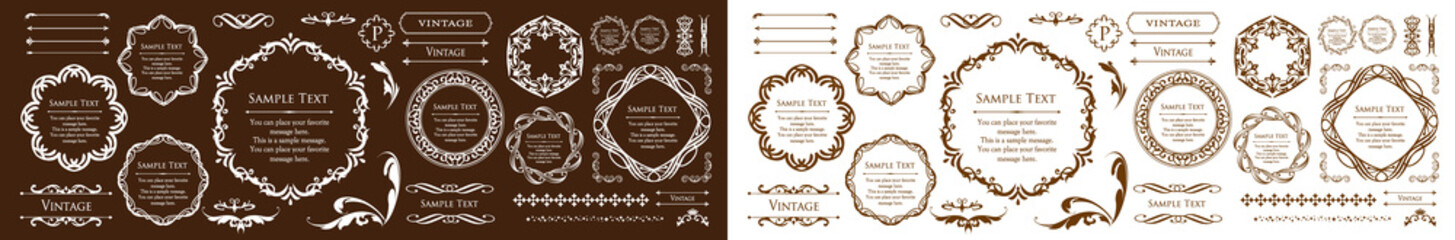 オシャレなフレーム。デザインテンプレート。ゴージャスな額のセット。