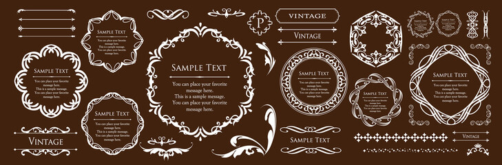 オシャレなフレーム。デザインテンプレート。ゴージャスな額のセット。