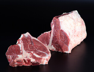 prime meat beef  with black background