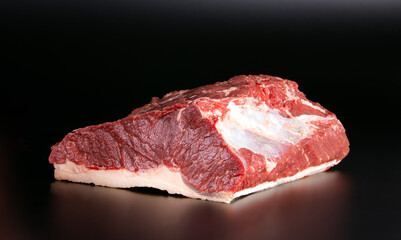 prime meat beef  with black background