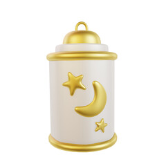 Isolated Lantern Lamp with Celestial Decoration 3D Render Illustration