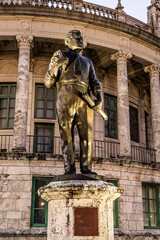 Coral Gables Florida City Hall and Statue of George Merrick, City Planneer