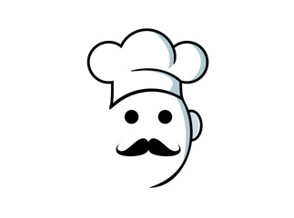 Logo people pic with chef hat vector