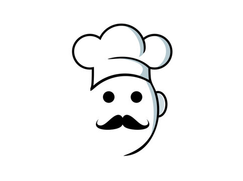 Logo people pic with chef hat vector