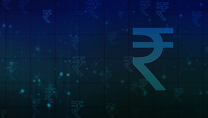 Growth of Indian stock market, Stock market Business graph. Abstract finance background, Stock market chart, Indian Rupee symbol on financial Background