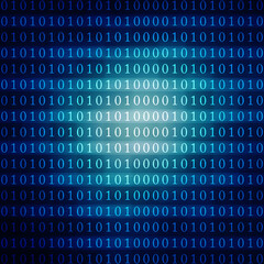 Fototapeta na wymiar Binary Code Background, Digital Abstract technology background, flowing number one and zero text in binary code format in technology background. Internet Big data Concept