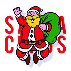 christmas Santaclaus illustration greeting card template vector