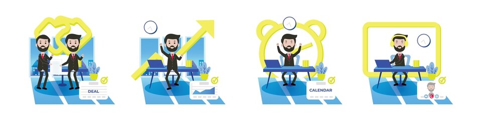 BUSINESS ACTIVITY FLAT DESIGN ILLUSTRATION