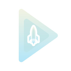 rocket play logo gradient design template icon element