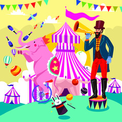 Circus acrobatic carnival festival fun colourfull party