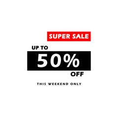 Super venta. Black Friday. Hasta el 50% porciento de descuento. Publicidad de venta, promociones, descuentos y más