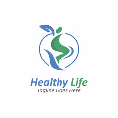 Fototapeta premium People leaf wellness logo abstract nature design Vector Image