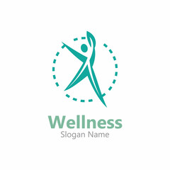 Wellness people logo design template healthy care concept