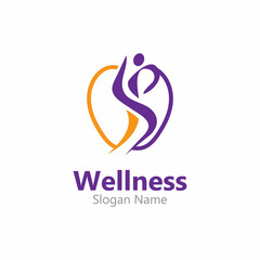 Obraz premium Wellness people logo design template healthy care concept
