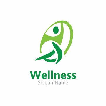 Wellness people logo design template healthy care concept