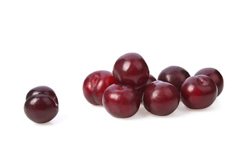 plums fruit isolated on white background
