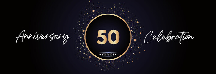 50th years anniversary celebration for brochure, banner, happy birthday, wedding, greetings, ceremony, graduation, invitation card. 50 Year Anniversary Template Design Vector.