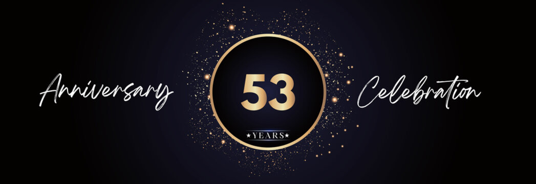 53th years anniversary celebration for brochure, banner, happy birthday, wedding, greetings, ceremony, graduation, invitation card. 53 Year Anniversary Template Design Vector.
